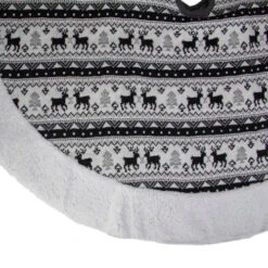 Northlight 48" Black And White Knitted Reindeer Lodge Round Christmas Tree Skirt 5 Northlight 48" Black And White Knitted Reindeer Lodge Round Christmas Tree Skirt -Christmas Decoration Store northlight l27905 1 68698.1588357455