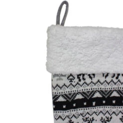 Northlight 21" Black, Gray And White Rustic Lodge Knit Christmas Stocking With High Pile Fleece Cuff -Christmas Decoration Store northlight l27906 2 67781.1588355123