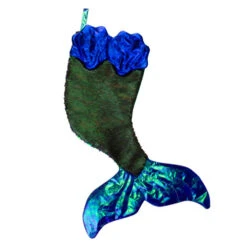 Northlight 24" Green And Black Sequined Iridescent Mermaid Christmas Stocking -Christmas Decoration Store northlight l27910 2 03475.1665610425