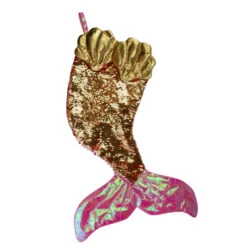 Northlight 24" Pink And Gold Sequined Iridescent Mermaid Christmas Stocking -Christmas Decoration Store northlight l27911 1 83068.1588369038