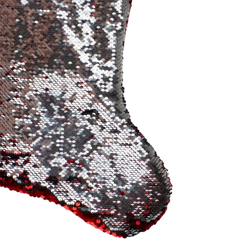 Northlight 22" Red And Silver Reversible Sequined Christmas Stocking 5 Northlight 22" Red And Silver Reversible Sequined Christmas Stocking - Image 5