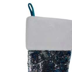 Northlight 22.75" Sky Blue And Silver Reversible Sequined Christmas Stocking With Faux Fur Cuff 9 Northlight 22.75" Sky Blue And Silver Reversible Sequined Christmas Stocking With Faux Fur Cuff -Christmas Decoration Store northlight l27914 3 62194.1588344223