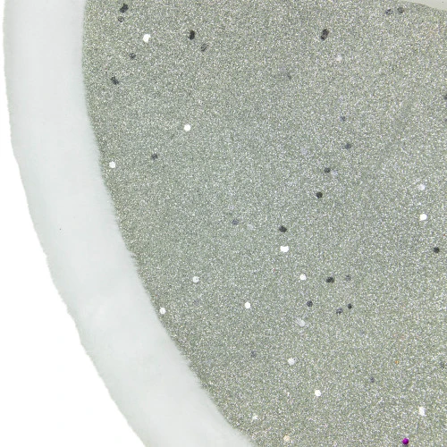 Northlight 20" Silver Glittered Mini Christmas Tree Skirt With White Fur Trim 5 Northlight 20" Silver Glittered Mini Christmas Tree Skirt With White Fur Trim - Image 5