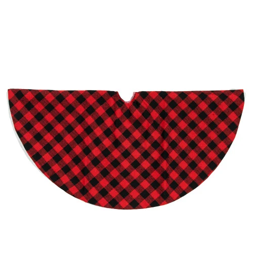 Northlight 20" Red And Black Buffalo Plaid Mini Christmas Tree Skirt 2 Northlight 20" Red And Black Buffalo Plaid Mini Christmas Tree Skirt - Image 2