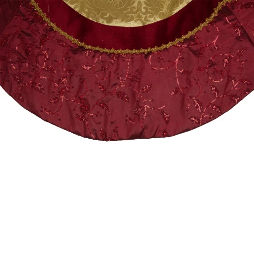 Northlight 60" Red And Gold Scalloped Sequined Christmas Tree Skirt 3 Northlight 60" Red And Gold Scalloped Sequined Christmas Tree Skirt - Image 3
