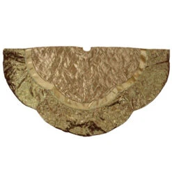 Northlight 72" Gold Quilted Christmas Tree Skirt With Iridescent Sequins