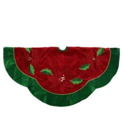 Northlight 48" Red And Green Sequined Poinsettia Christmas Tree Skirt -Christmas Decoration Store northlight l34261 3 28130.1602207644