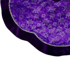 Northlight 48" Purple And Silver Glittered Floral Christmas Tree Skirt -Christmas Decoration Store northlight l34936 3 45462.1588359215