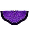 Northlight 48" Purple And Silver Glittered Floral Christmas Tree Skirt