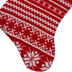 Northlight 22" Red And White Rustic Lodge Knit Christmas Stocking With Cuff 7 Northlight 22" Red And White Rustic Lodge Knit Christmas Stocking With Cuff -Christmas Decoration Store northlight l35644 3 96531.1588350306
