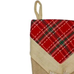 Northlight 20.5" Beige And Red Plaid V-Cuff Christmas Stocking 6 Northlight 20.5" Beige And Red Plaid V-Cuff Christmas Stocking -Christmas Decoration Store northlight l35650 4 46058.1665610427