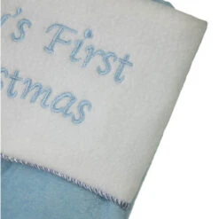 Northlight 21" Blue And White "Baby's First Christmas" Snowman Stocking -Christmas Decoration Store northlight l51019 2 30619.1680803008