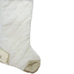 Northlight 20.5" Quilted Cream And Tan Velveteen Christmas Stocking With Faux Fur Cuff -Christmas Decoration Store northlight l85457 2 74065.1588350418