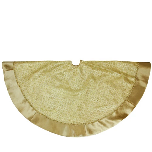 Northlight 48" Gold Glittered Star Christmas Round Tree Skirt 1 Northlight 48" Gold Glittered Star Christmas Round Tree Skirt