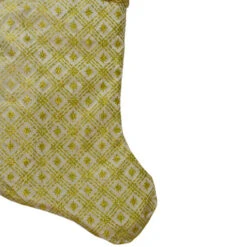 Northlight 20.5" Gold And Brown Glitter Star Print Christmas Stocking -Christmas Decoration Store northlight l85467 2 39785.1588357551