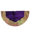 Northlight 48" Purple Velveteen Christmas Tree Skirt With Gold Flourish Two Tone Border