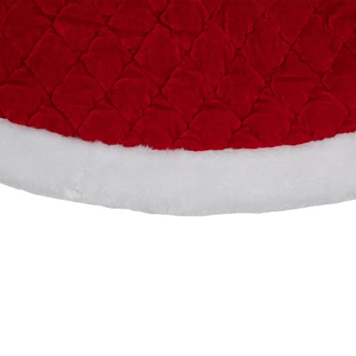 Northlight 48" Red And White Quilted Faux Fur Border Christmas Tree Skirt 2 Northlight 48" Red And White Quilted Faux Fur Border Christmas Tree Skirt - Image 2