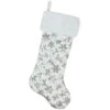 Northlight 19 White And Silver Sequin Snowflake Christmas Stocking