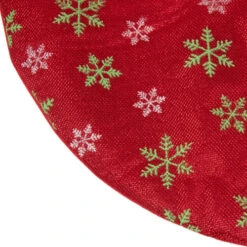 Northlight 20" Metallic Red With Green And White Snowflakes Mini Christmas Tree Skirt -Christmas Decoration Store northlight l85594 1 94419.1588350658