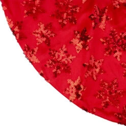 Northlight 20" Red Sequin Snowflake Pattern Mini Christmas Tree Skirt -Christmas Decoration Store northlight l85596 2 63828.1665610742