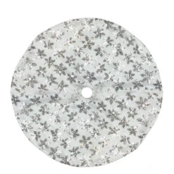 Northlight 20" White And Silver Sequin Snowflake Mini Christmas Tree Skirt