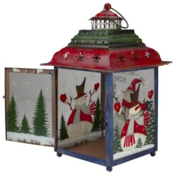 Northlight Red, Green And Blue Snowman Christmas Candle Lantern 15" -Christmas Decoration Store northlight lk27671 2 47492.1665611930