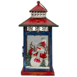 Northlight Red, White And Black Snowman “Let It Snow” Christmas Lantern 12.75”
