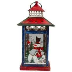 Northlight Red, White And Black Snowman “Let It Snow” Christmas Lantern 12.75” -Christmas Decoration Store northlight lk27672 3updated 00320.1665610429
