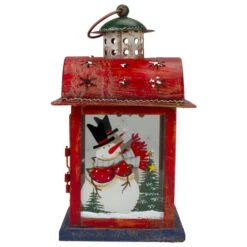 Northlight Red, White And Gray Snowman "WELCOME" Christmas Lantern 9.75" -Christmas Decoration Store northlight lk27673 3 97403.1588362467