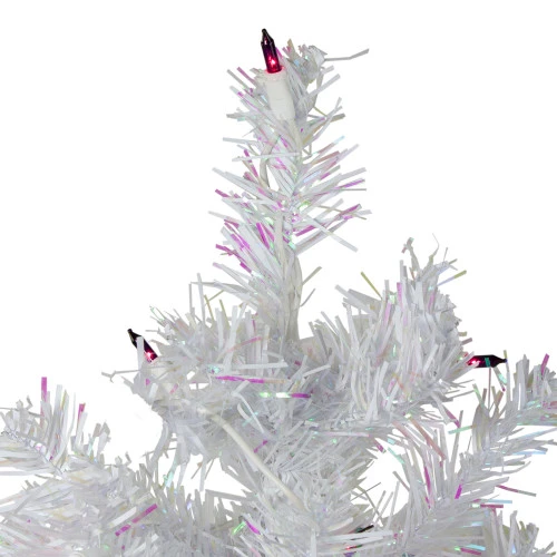 Northlight 3' Pre-Lit White Medium Iridescent Pine Artificial Christmas Tree - Purple Lights 3 Northlight 3' Pre-Lit White Medium Iridescent Pine Artificial Christmas Tree - Purple Lights - Image 3