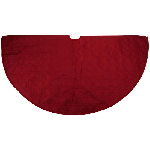 Northlight 48" Red Quilted Christmas Hexagon Tree Skirt With Velvety Trim 3 Northlight 48" Red Quilted Christmas Hexagon Tree Skirt With Velvety Trim - Image 3