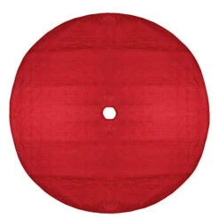 Northlight 48" Red Quilted Christmas Hexagon Tree Skirt With Velvety Trim