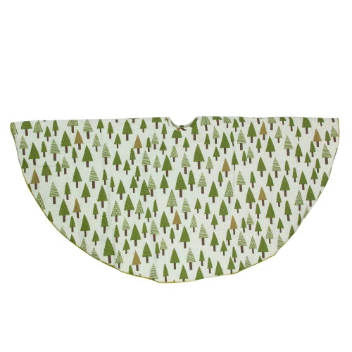 Northlight 48" Cream White And Green Forest Christmas Tree Skirt 6 Northlight 48" Cream White And Green Forest Christmas Tree Skirt - Image 6
