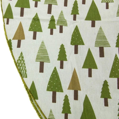 Northlight 48" Cream White And Green Forest Christmas Tree Skirt 5 Northlight 48" Cream White And Green Forest Christmas Tree Skirt - Image 5