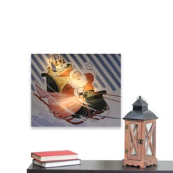 Northlight LED Back Lit Santa Claus And Sleigh Pepsi Christmas Wall Art 15.75" X 19.75" -Christmas Decoration Store northlight nj18982 fixed 31160.1588405867