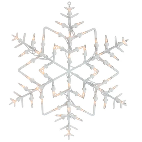 Northlight 16" White Lighted Snowflake Christmas Window Silhouette 2 Northlight 16" White Lighted Snowflake Christmas Window Silhouette - Image 2