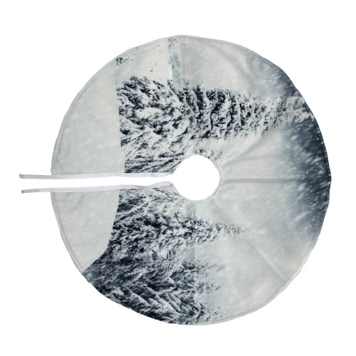 Northlight 23" White And Gray Snowy Woodland Scene Mini Christmas Tree Skirt 3 Northlight 23" White And Gray Snowy Woodland Scene Mini Christmas Tree Skirt - Image 3