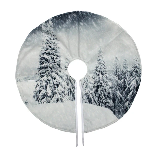 Northlight 23" White And Gray Snowy Woodland Scene Mini Christmas Tree Skirt 1 Northlight 23" White And Gray Snowy Woodland Scene Mini Christmas Tree Skirt