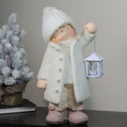 Northlight 17.25" Winter Girl In White Holding A Tealight Lantern Christmas Tabletop Figurine -Christmas Decoration Store northlight q685980 2 17641.1588403921