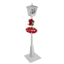 Northlight 70.75" White Lighted Musical Snowman Christmas Street Lamp -Christmas Decoration Store northlight r01732 2 85991.1681405459