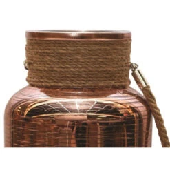 Northlight 10" Copper Brown Circular Pillar Candle Holder Lantern With Handle 5 Northlight 10" Copper Brown Circular Pillar Candle Holder Lantern With Handle -Christmas Decoration Store northlight sd37732 03 68556.1600218895