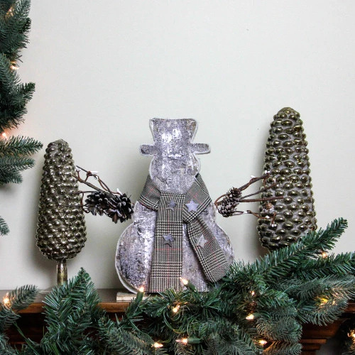 Northlight 11.75" Birch Wood And Pine Cone Snowman Silhouette Christmas Decoration 3 Northlight 11.75" Birch Wood And Pine Cone Snowman Silhouette Christmas Decoration - Image 3