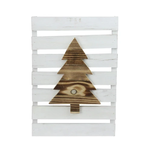 Northlight 15.75" Wood Tree On White Pallet Inspired Frame Christmas Wall Hanging 1 Northlight 15.75" Wood Tree On White Pallet Inspired Frame Christmas Wall Hanging