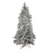 Northlight 7.5' Pre-Lit Meidum Profile Flocked Dunton Spruce Artificial Christmas Tree - Multi-Color Lights