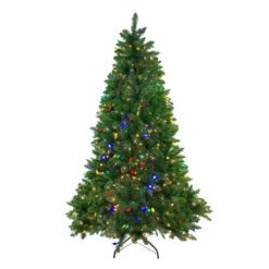 Northlight 6.5' Pre-Lit Medium Huron Pine Artificial Christmas Tree - Multicolor Lights