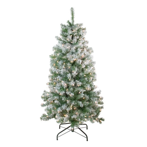 Northlight 4.5' Pre-Lit Medium Flocked Winema Pine Artificial Christmas Tree - Clear Lights 1 Northlight 4.5' Pre-Lit Medium Flocked Winema Pine Artificial Christmas Tree - Clear Lights