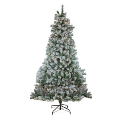 Northlight 6.5' Pre-Lit Medium Flocked Winema Pine Artificial Christmas Tree - Clear Lights