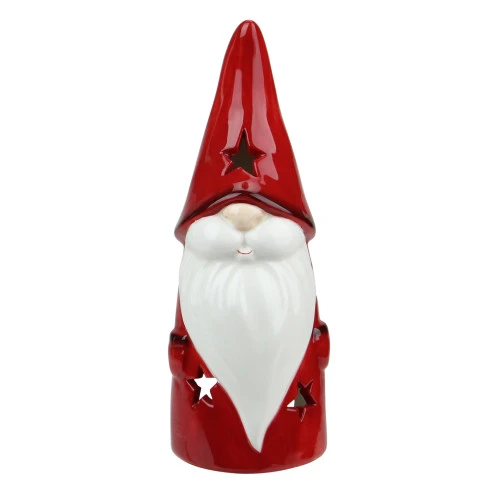 Northlight 8.25 Red Ceramic Christmas Star Gnome Tealight Candle Holder 1 Northlight 8.25 Red Ceramic Christmas Star Gnome Tealight Candle Holder