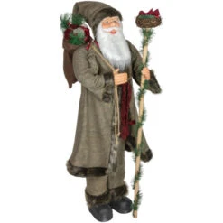 Northlight 48" Olive Green Santa Claus With Gift Bag Standing Christmas Figure -Christmas Decoration Store northlight tj15759 4 46638.1680803015