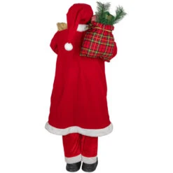 Northlight 48" Santa Claus With Teddy Bear And Gift Sack Standing Christmas Figure -Christmas Decoration Store northlight tj15760 4 09597.1680803016